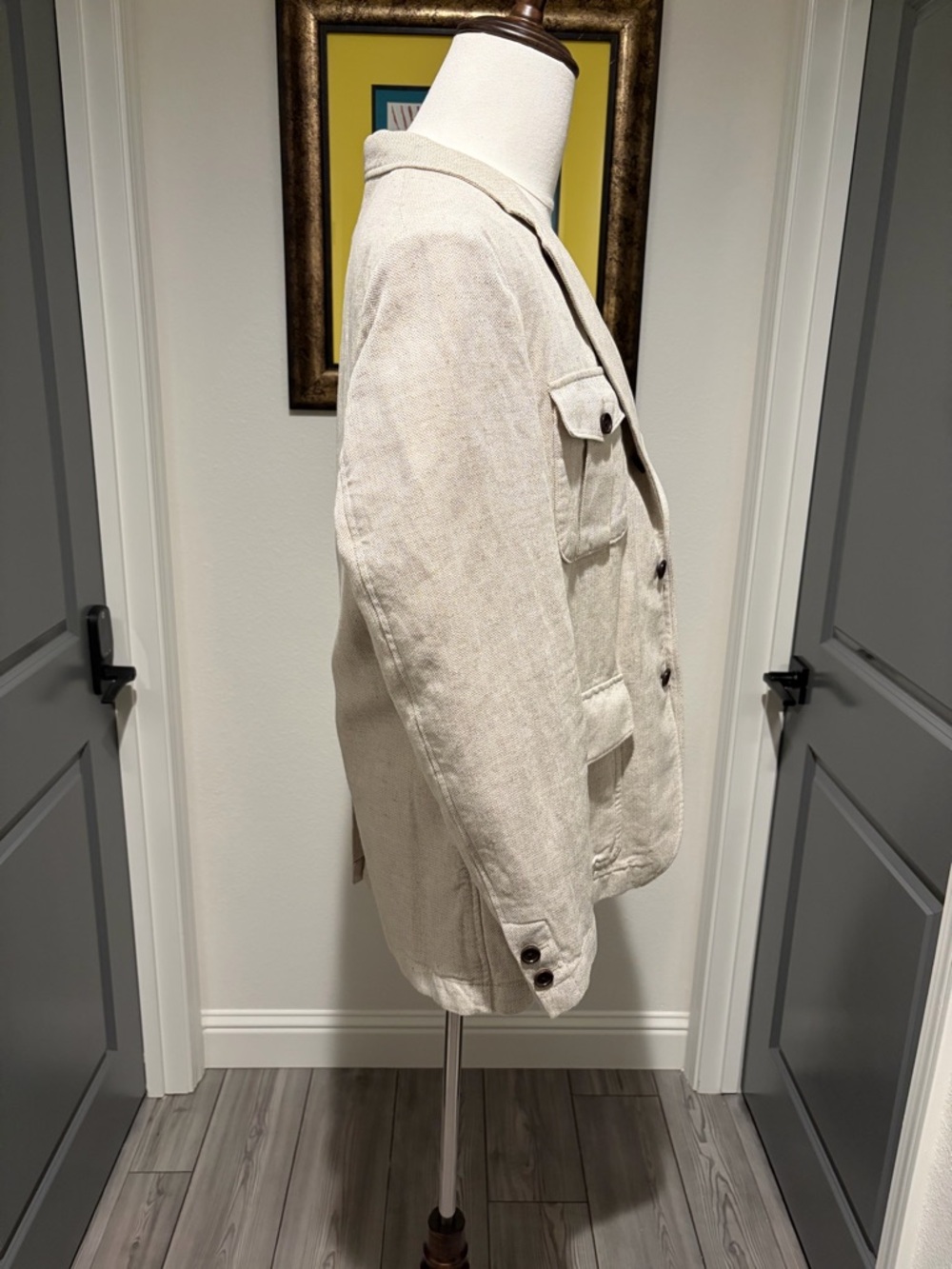Banana Republic Linen Utility Field Blazer with Four Pockets - Picture 3 of 6